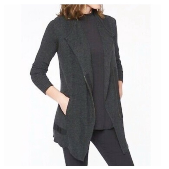 Athleta | Merino Wool Thermolite Sentinel Zip Front Sweater Coat Black | XS - Picture 4 of 16